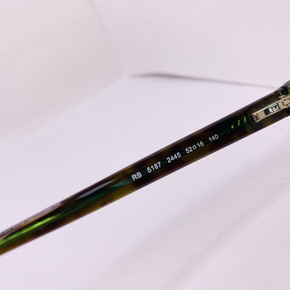 Ray-Ban Authentic Eyeglasses RB 5187 2445 52 [] 16 140 MM Ivory Tortoise Green - Picture 4 of 9